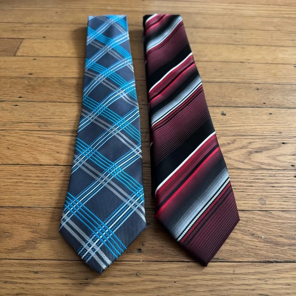 Bill Robinson set of two plaid ties